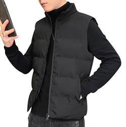 Steppweste Herren Winterweste Ärmellose Wattierte Weste Jacke Ärmellos Herren Westen Männer Warme Oversize Armellose Puffer Weste Herren Winter Herrenwesten Herren-Steppweste Herren-Westen Schwarz XXL von Peuignao