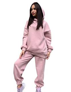 Trainingsanzug Damen Freizeitanzug Hausanzug Damen Kuschelig Große Größen Loungewear 2Pac Jogginganzug Damen Set Tracksuit Women Zweiteiler 2 Teiler Damen Jogginganzüge Trainingsanzüge Frauen Lila 3XL von Peuignao