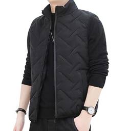 Wattierte Weste Herren Winterweste Ärmellose Jacke Ärmellos Herren Steppweste Westen Männer Oversize Armellose Puffer Weste Herren Winter Herrenwesten Übergrößen Outdoor Herren-Steppweste Schwarz M von Peuignao