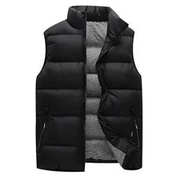 Wattierte Weste Herren Winterweste Ärmellose Jacke Ärmellos Herren Steppweste Westen Männer Warme Oversize Armellose Puffer Weste Herren Herrenwesten Übergrößen Ärmellose Steppjacke Herren Schwarz XXL von Peuignao