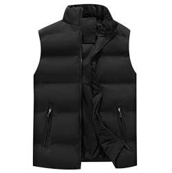 Winterweste Herren Ärmellose Wattierte Weste Jacke Ärmellos Herren Steppweste Westen Männer Warme Oversize Armellose Puffer Weste Herren Winter Herrenwesten Übergrößen Mann Steppjacke Herren Schwarz M von Peuignao