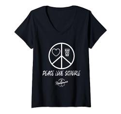 Peace Love Schorle Wein Weinschorle Pfälzer Dubbeglas T-Shirt mit V-Ausschnitt von Pfalzpower Weinfest