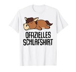 Offizielles Schlafshirt Pyjama Nachthemd Pferd Ross Geschenk T-Shirt von Pferd Pony Fun Geschenkidee Langschläfer Faulenzer