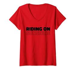 Damen Pferd - Reiten Reiter Pferdesport Reitsport T-Shirt mit V-Ausschnitt von Pferde Geschenke & Ideen
