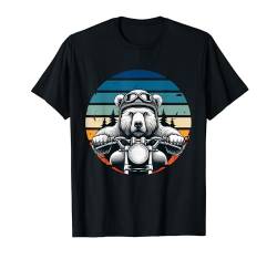 Bär Grizzlybär Motorrad Biker Retro Vintage T-Shirt von Pfotenschatz