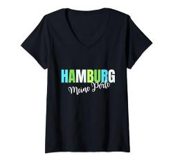 Damen Hamburg Meine Perle Hamburger Norden Norddeutsch T-Shirt mit V-Ausschnitt von Pfotenschatz