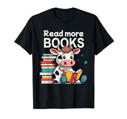 Niedliche Kuh liebt Geschichten und Bücher T-Shirt von Pfotenschatz