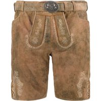 Pfundskerl Kurze Lederhose mit Stickereien und Gürtel von Pfundskerl