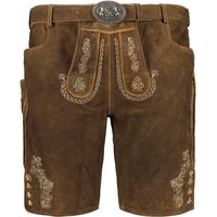 Pfundskerl Kurze Lederhose mit Stickereien und Gürtel von Pfundskerl