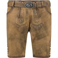 Pfundskerl Kurze Lederhose mit Stickereien und Gürtel von Pfundskerl