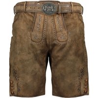 Pfundskerl Kurze Lederhose mit Stickereien und Gürtel von Pfundskerl