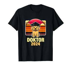 Doktor 2024 PhD Abschluss für Doktorand Doktortitel mit Hund T-Shirt von Ph.D. Dissertation Doctor Shop