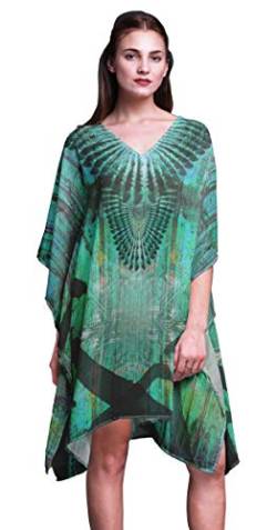 Phagun Grun Giraffe Dschungel Beach Kaftan Bikini Cover Up Kurzes Kaftan fur Damen-S-L von Phagun