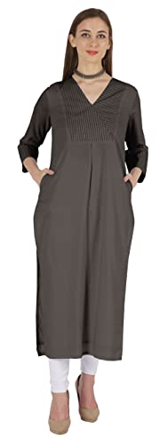 Phagun Indo Western Solid Kurti Fur Frauen V-Ausschnitt W/Side Slit Indischer Traditioneller Tragen von Phagun