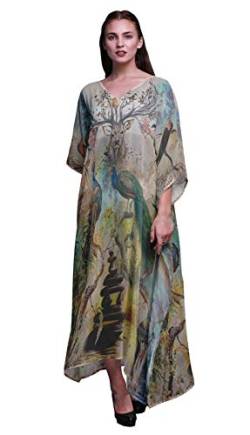 Phagun Pfau Vogel Strand-Kaftan-Bikini verdeckt das Lange Kaftan der Frauen-4Xu5X von Phagun