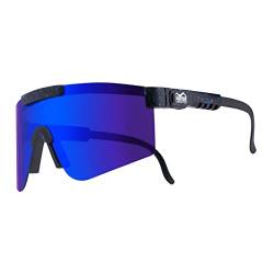 Phantom Sonnenbrille DELTA | Verspiegelt, Polarisiert für Sport (Schwarz/Blau) von Phantom Athletics