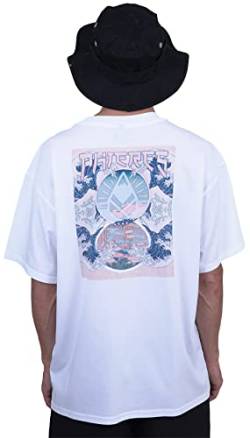 Phieres Phriesswa Tee - T-Shirt für Herren aus 100% Bio-Baumwolle, Boxy Fit, mit Front- und Backprint, Weiß, Größe L von Phieres