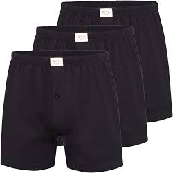 3 Stück Phil & Co Jersey Shorts Boxershorts Pant Unterhosen Herren große Größen schwarz oder blau M - 5XL, Grösse:3XL, Farbe:schwarz von Phil & Co. Berlin