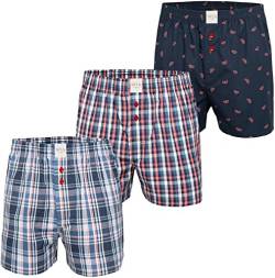 Herren Boxer Multipack Classic Checks Baumwolle Boxershorts gewebt Web Webboxer Unterhosen Phil & Co. - Set2 - M von Phil & Co. Berlin