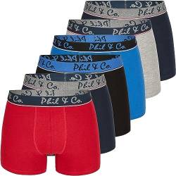 Phil & Co. Berlin 6er Pack Jersey Boxershorts Trunk Short Pant Farbwahl, Farbe:Design 19, Grösse:XL von Phil & Co. Berlin