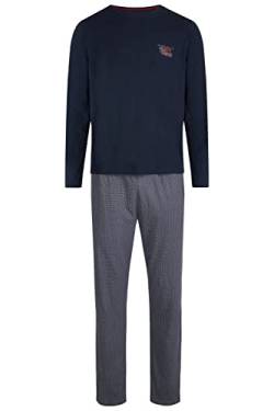 Phil & Co. Berlin Herren Pyjama Schlafanzug Rundhals Ausschnitt Sleepwear Homewear Langarm, Farbe:blau, Größe:L - 52 von Phil & Co. Berlin