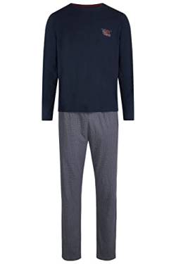 Phil & Co. Berlin Herren Pyjama Schlafanzug Rundhals Ausschnitt Sleepwear Homewear Langarm, Farbe:blau, Größe:M - 50 von Phil & Co. Berlin