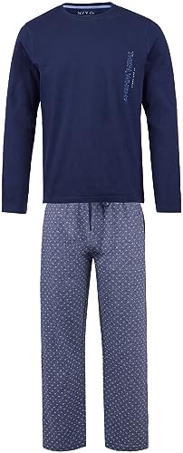 Phil & Co. Berlin Herren Pyjama Schlafanzug Sleepwear Nachtwäsche Homewear Loungewear Blau-Grau Größe XL von Phil & Co. Berlin