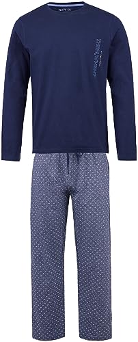 Phil & Co. Berlin Herren Pyjama Schlafanzug Sleepwear Nachtwäsche Homewear Loungewear Blau-Grau Größe XXL von Phil & Co. Berlin