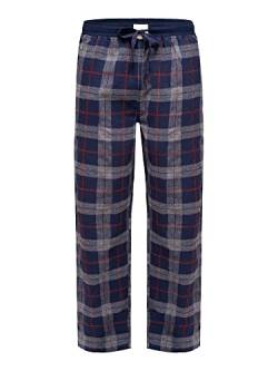 Phil & Co. Berlin Herren Pyjamahose Schlafanzug Schlafanzughose Loungewear Sleepwear Nachtwäsche Hose lang Baumwolle 1-Pack Flanell - Karo 1 - Größe XL von Phil & Co. Berlin