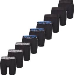 Phil & Co. Berlin Herren Retro Pants 9-Pack Jersey Long Boxer - Black - Lange Boxershorts Unterhose Baumwolle Männer Größe M von Phil & Co. Berlin