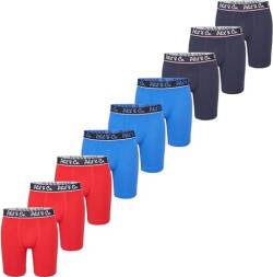 Phil & Co. Berlin Herren Retro Pants 9-Pack Jersey Long Boxer - Navy+red+Blue - Lange Boxershorts Unterhose Baumwolle Männer Größe XL von Phil & Co. Berlin
