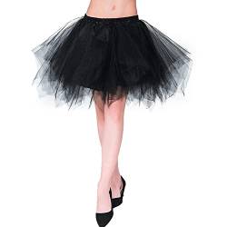 PhilaeEC Damen Tüllrock 50er Rockabilly Petticoat Tutu Unterrock Karneval Kostüm Kurz Ballett Tanzkleid Ballkleid Abendkleid Cosplay Rock Underskirt von PhilaeEC