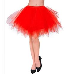 PhilaeEC Damen Tüllrock 50er Rockabilly Petticoat Tutu Unterrock Karneval Kostüm Kurz Ballett Tanzkleid Ballkleid Abendkleid Cosplay Rock Underskirt von PhilaeEC