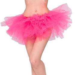 PhilaeEC Damen Tüllrock Tütü Rock Minirock 6 Lagen Petticoat Tanzkleid Dehnbaren Mini Tutu Rock Erwachsene Ballettrock Tüllrock für Party Ballett Halloween Kostüme Tanzen von PhilaeEC