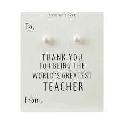 Die weltgrößten Lehrer-Perlenohrringe aus Sterlingsilber von Philip Jones