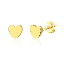 Goldene Herzbügel-Ohrringe von Philip Jones