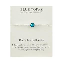 Philip Jones Dezember (Blauer Topas) Geburtsstein-Armband mit Zircondia®-Kristallen von Philip Jones