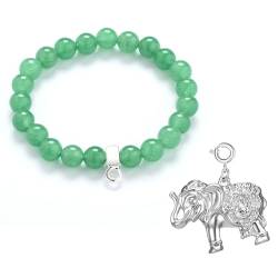 Philip Jones Elefant-grüner Aventurin-Edelstein-Charme-Armband von Philip Jones