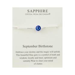Philip Jones September (Saphir) Geburtsstein-Armband mit Zircondia®-Kristallen von Philip Jones