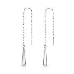 Sterling Silber Teardrop Thread Ohrringe von Philip Jones