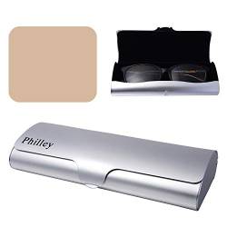 Philley Brillenetui Aluminium Ultraleichtes Hartschalenetui für Kurzsichtige Brillen für Damen & Herren(Silber) von Philley