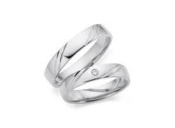 Trauring PHÖNIX "Schmuck Geschenk Silber 925 Ehering LIEBE, 930792, 930793" Fingerringe Gr. 60, 0,02 ct SI = kleine Einschlüsse mit Brillant, Silber 925 (Sterlingsilber), 4 mm, silberfarben Trauringe von Phoenix