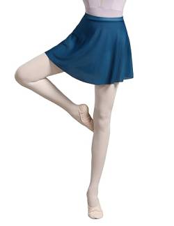 Phoeswan Ballettrock für Damen, elastischer Taillen-Tanzrock, weiches Netzgewebe, Ballettrock für Erwachsene, zum Tanzen, Eislaufen, Marineblau, Mittel von Phoeswan