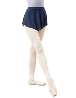 Phoeswan Ballettrock für Damen, elastischer Taillen-Tanzrock, weiches Netzgewebe, Ballettrock für Erwachsene, zum Tanzen, Schlittschuhlaufen, A Line-Dunkelblau, Groß von Phoeswan