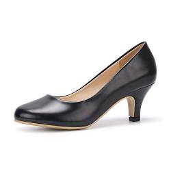 Phorecys Damen Hof Schuhe Low Stiletto Kitten Heel Braut Hochzeit Party Absatz Pump Schuhe YA Schwarz Tag 7-EU 37 von Phorecys