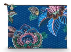 Charly Cosmetic Flat Pouch Large Cece Fiore Blue 30x22x1cm von PiP Studio