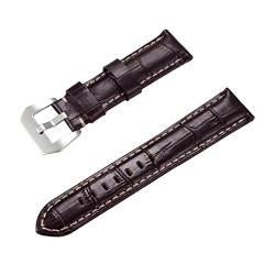 PiWine Uhrenarmbänder, Uhrenarmband, 22 mm/24 mm, rauer Stil, echtes Leder, Ersatz-Armband for Herren, bequem und wasserdicht, atmungsaktiv (Color : Type D7, Size : 22mm) von PiWine