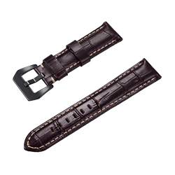 PiWine Uhrenarmbänder, Uhrenarmband, 22 mm/24 mm, rauer Stil, echtes Leder, Ersatz-Armband for Herren, bequem und wasserdicht, atmungsaktiv (Color : Type D8, Size : 22mm) von PiWine