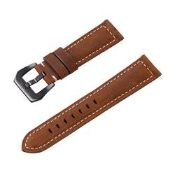 PiWine Uhrenarmbänder, Uhrenarmband, 22 mm/24 mm, rauer Stil, echtes Leder, Ersatz-Armband for Herren, bequem und wasserdicht, atmungsaktiv (Color : Type E2, Size : 22mm) von PiWine