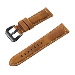 PiWine Uhrenarmbänder, Uhrenarmband, 22 mm/24 mm, rauer Stil, echtes Leder, Ersatz-Armband for Herren, bequem und wasserdicht, atmungsaktiv (Color : Type E6, Size : 24mm) von PiWine